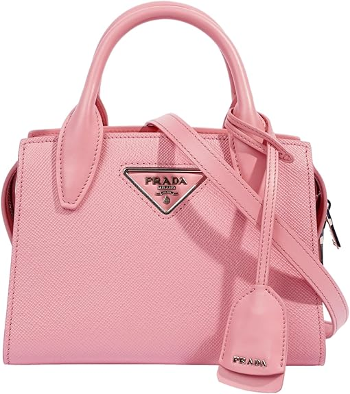 Prada Kristen Saffiano Top Handle Mini Tote Crossbody Bag Petalo Pink