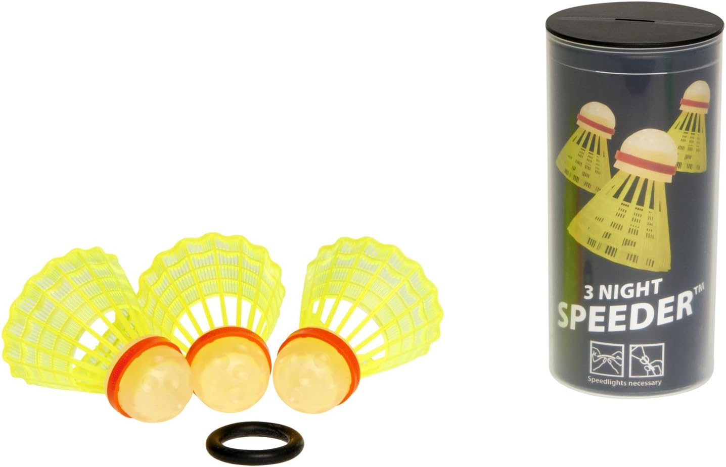 Speedminton Night 3Pk Speeder Tube Birdies cho các trò chơi ngoài trời Cầu lông tốc độ/Crossminton
