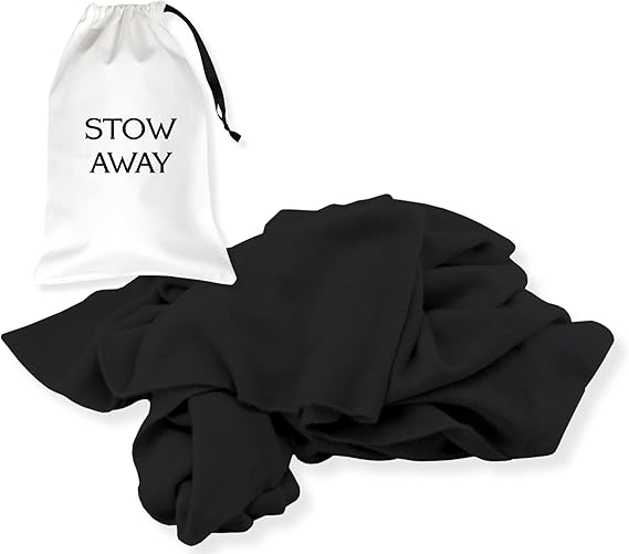 Jet&Bo 100% Cashmere Lightweight Travel Wrap, Shawl & Scarf Black, Storage Bag + Gift Box