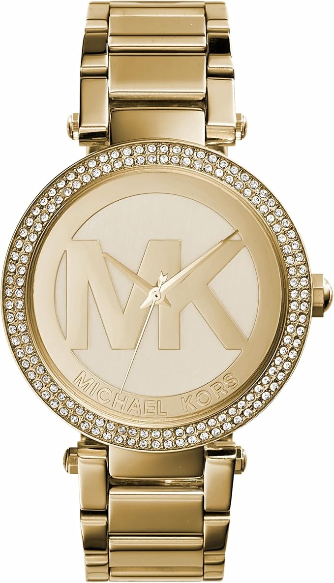 Đồng hồ nữ Michael Kors Parker, thép không gỉ và đồng hồ pha lê Pavé dành cho nữ có dây đeo bằng thép, da hoặc silicone