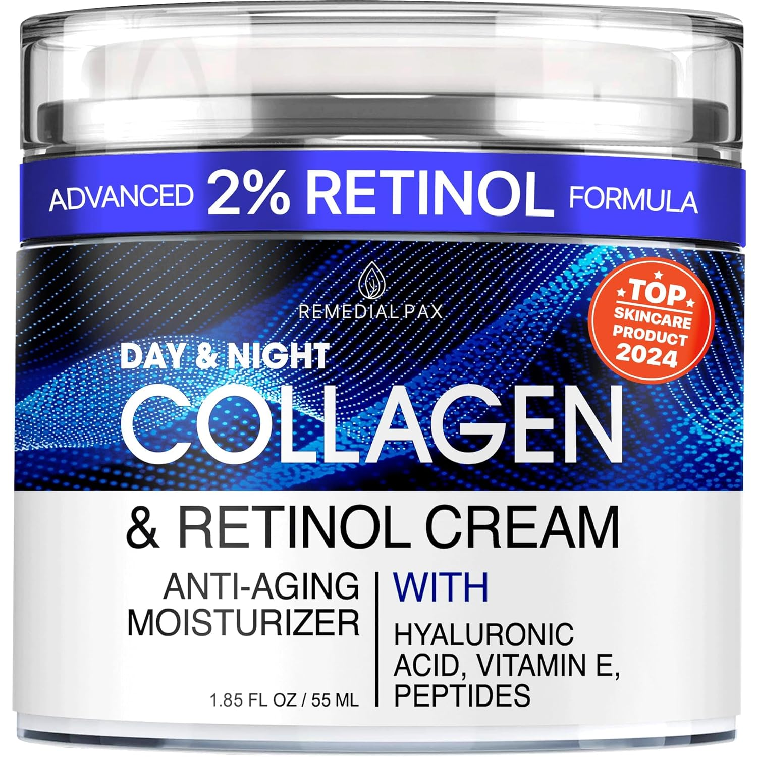 Kem dưỡng da mặt REMEDIAL PAX Collagen Cream với Retinol và Hyaluronic Acid, Kem dưỡng ẩm chống lão hóa da mặt ngày và đêm, Sữa dưỡng ẩm cho mặt, Kem dưỡng ẩm giảm nếp nhăn cho nam nữ
