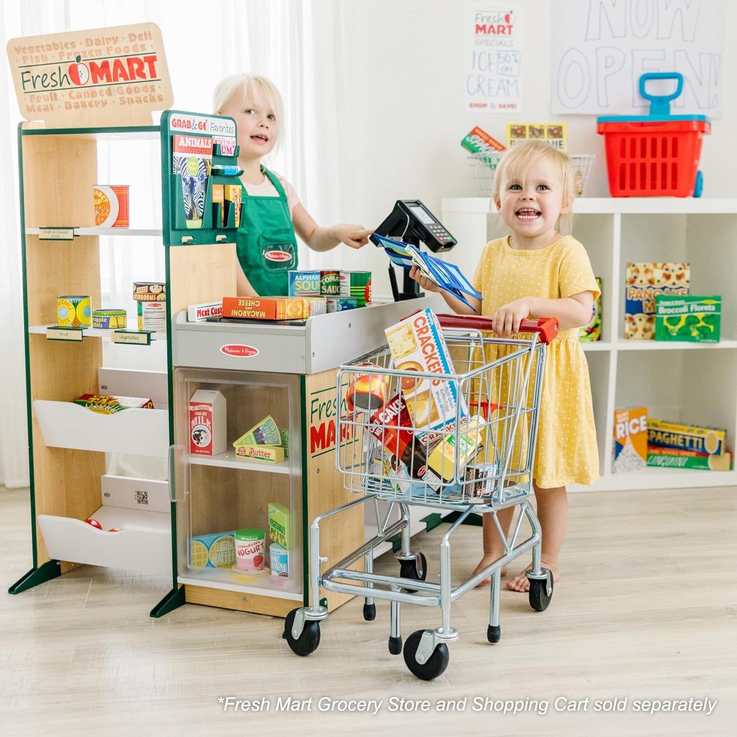 Cửa hàng tạp hóa Fresh Mart bằng gỗ tự do Melissa & Doug - Được chứng nhận FSC