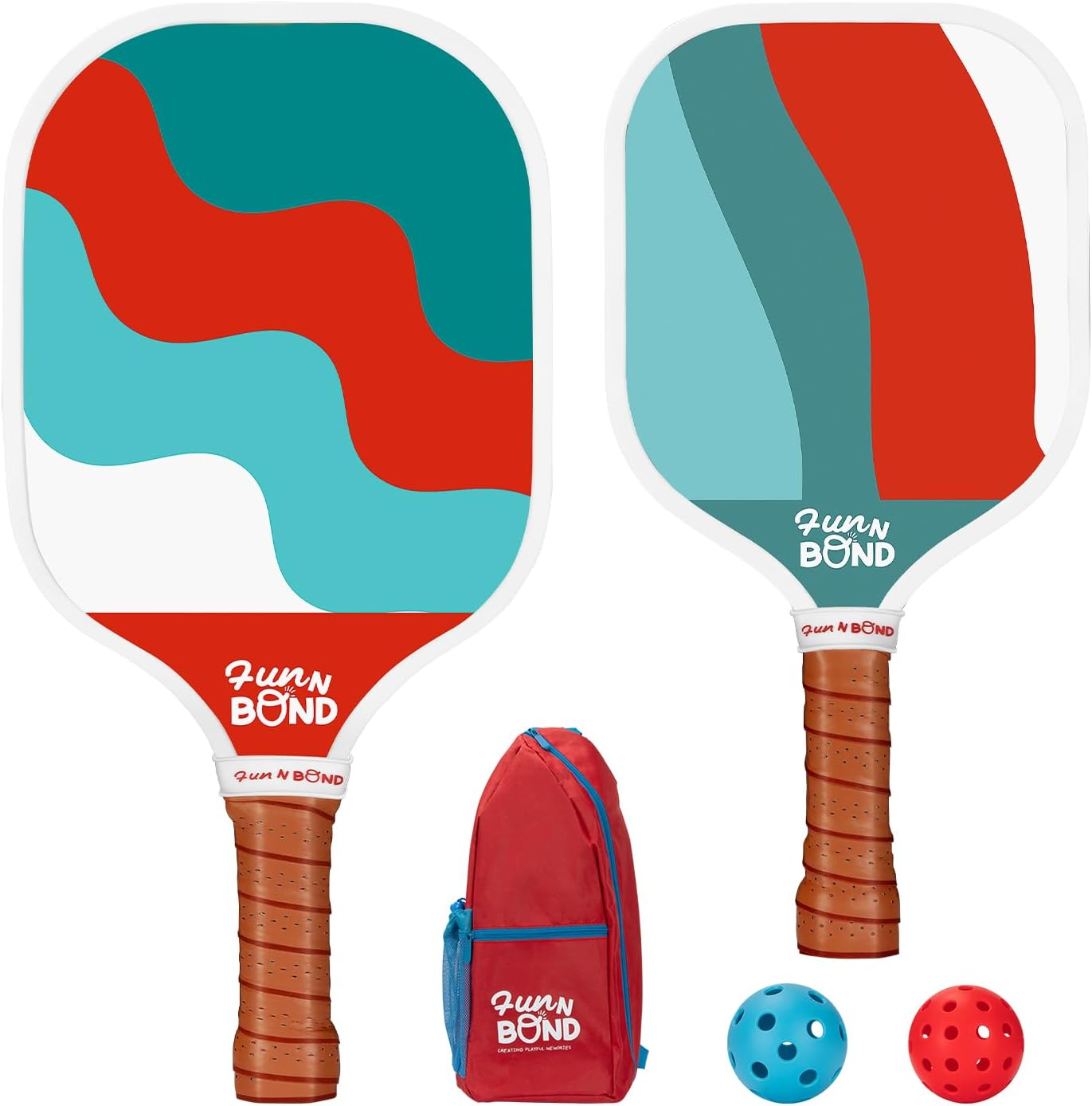 Bộ vợt Pickleball gồm 2 cây - Vợt có bề mặt sợi thủy tinh dành cho cả cha và con với lõi tổ ong Bộ vợt Pickleball dành cho gia đình Nam Nữ Trẻ Em Người lớn