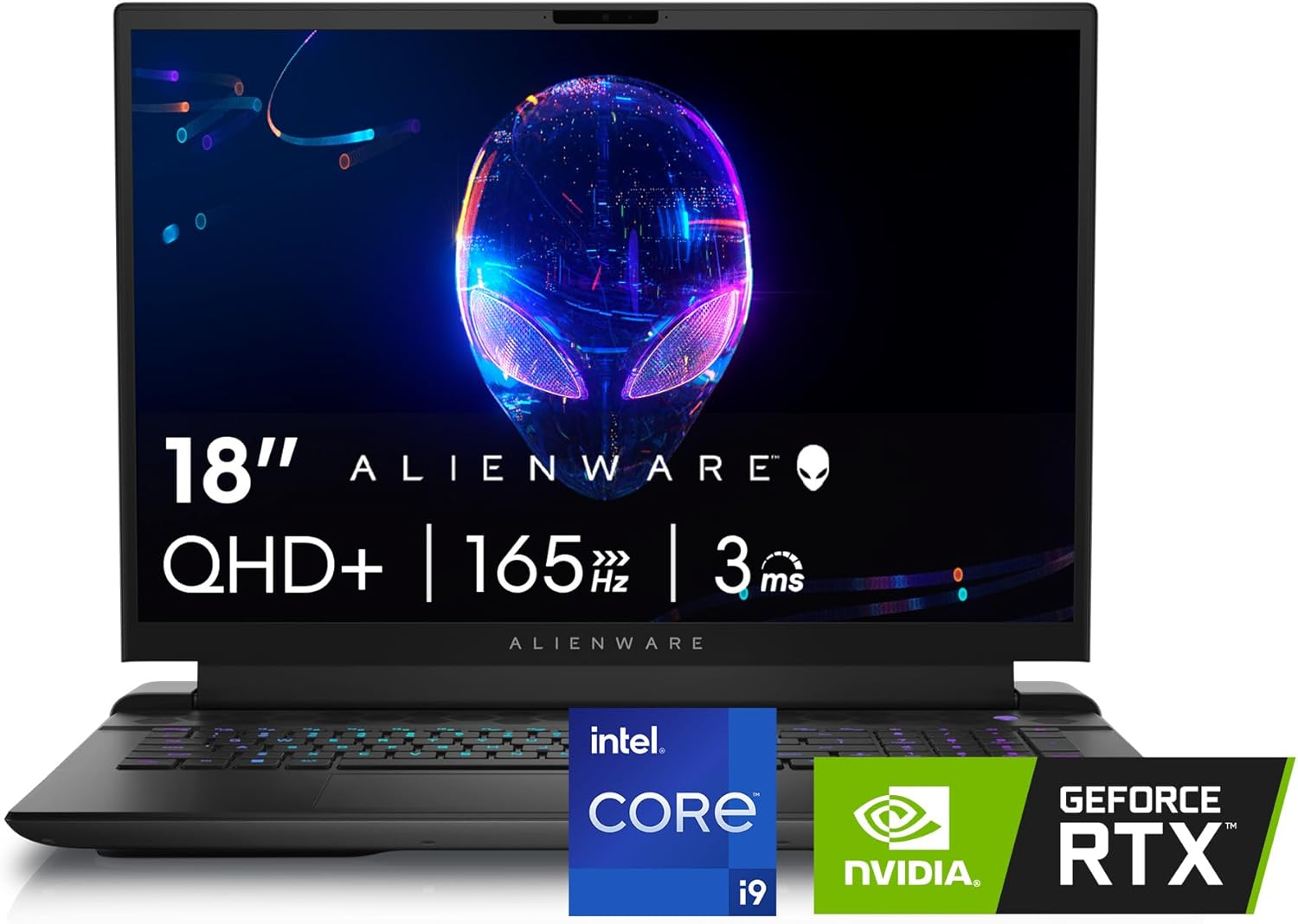 Máy tính xách tay chơi game Alienware M18 R2 - Màn hình 18 QHD+ 165Hz 3ms, Intel Core i9-14900HX, RAM DDR5 32GB, SSD 1TB, NVIDIA GeForce RTX 4080 12GB GDDR6, Windows 11 Home, Dịch vụ tại chỗ - Dark Metallic Moon