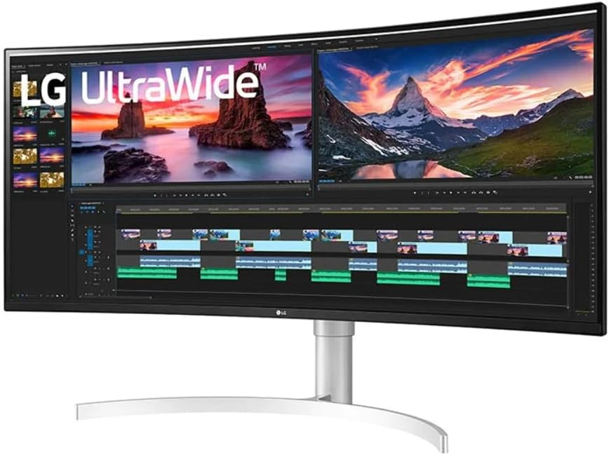 Màn hình LG 38WN95C-W 38" 21:9 cong UltraWide QHD+ (3840 x 1600) Màn hình Nanio IPS, Thunderbolt 3, Thời gian phản hồi 1ms, Tốc độ làm mới 144Hz, NVIDIA G-SYNC, AMD FreeSync - Trắng/Bạc