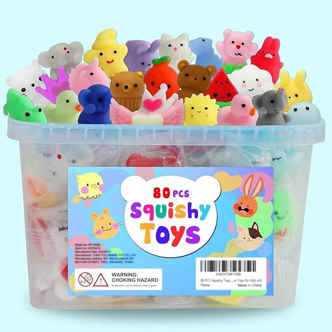 80 Món Quà Tiệc Cho Trẻ Em 4-8, Squishies Kawaii Mochi Đồ Chơi Squishy Số Lượng Lớn Fidget Đồ Chơi Cảm Giác Quà Tặng Sinh Nhật Cho Bé Trai Bé Gái Túi Goodie Giáng Sinh Đồ Nhồi Hộp Kho Báu Giải Thưởng 