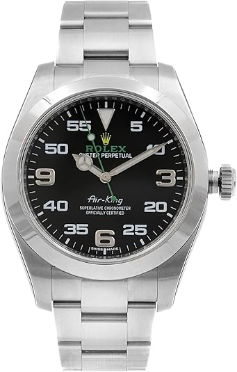 Đồng hồ nam Rolex Air King mặt đen bằng thép không gỉ 116900BKAO