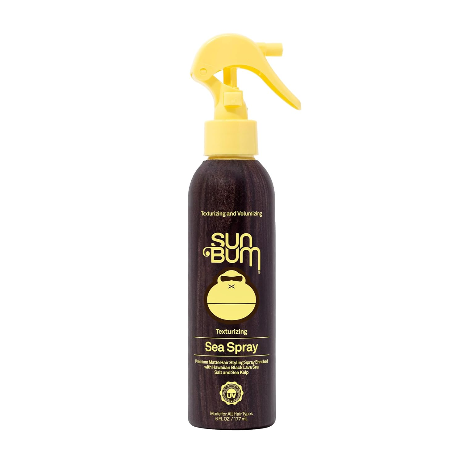 Xịt khoáng Sun Bum Sea Spray | Xịt muối biển tạo kết cấu và tạo độ phồng | Bảo vệ tóc khỏi tia UV với lớp hoàn thiện lì | Giữ nếp trung bình | Dành cho mọi loại tóc | Chai xịt 6 FL OZ, trong suốt