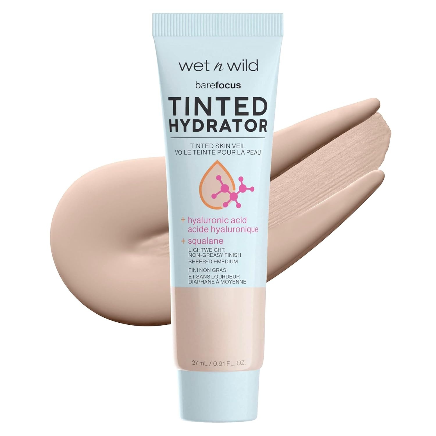 Wet n Wild Bare Focus Tinted Hydrator Matte Finish, Sáng, Không chứa dầu, Trang điểm dưỡng ẩm | Hyaluronic Acid | Độ che phủ từ mỏng đến trung bình
