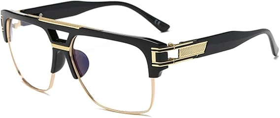 Kính mát vuông Dollger dành cho nam Kính râm cổ điển cỡ lớn Retro không vành gọng hợp kim vàng UV400