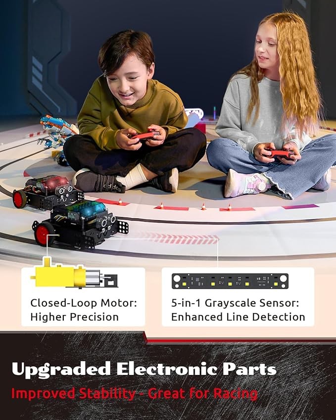 WhalesBot Rocky - Bộ Robot mã hóa đa chức năng dành cho trẻ em từ 8-16 tuổi | Đồ chơi giáo dục STEM với điều khiển từ xa, mã hóa, tòa nhà DIY và cảm biến tương tác cho bé trai và bé gái