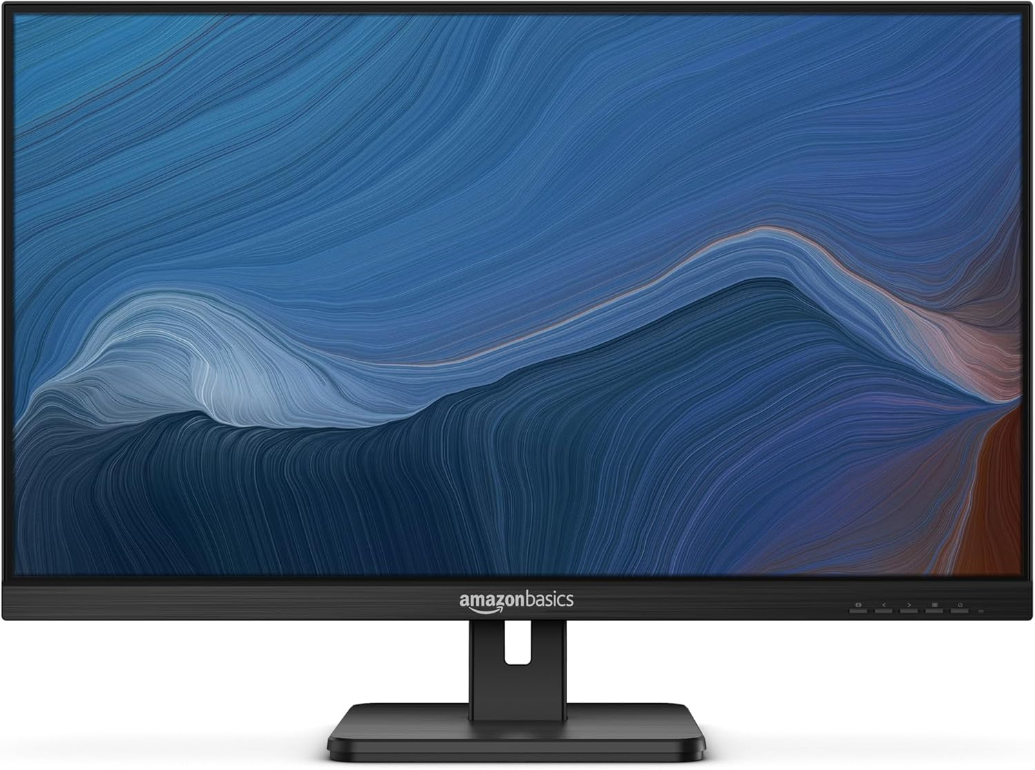 Amazon Basics - Màn hình IPS 75 Hz được trang bị công nghệ AOC FHD 1080P HDMI, Display Port và đầu vào VGA Tương thích VESA Loa tích hợp cho văn phòng và gia đình, 27 inch, màu đen