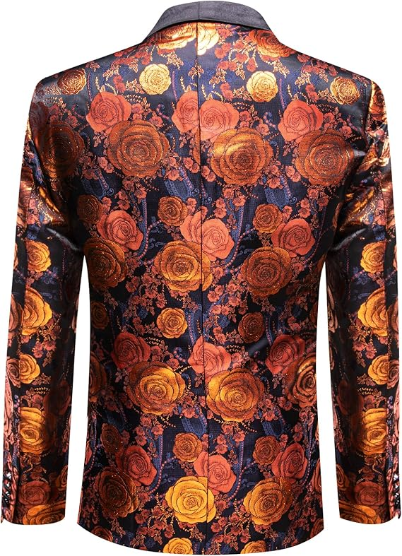 Áo khoác thể thao & áo khoác vest nam Barry. Wang Áo khoác vest hoa 1 nút Paisley Tuxedo Mardi Gras Carnival Parade Quà tặng