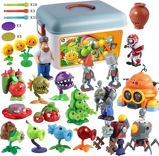 Plants and Zombies Đồ chơi Hình vs Peashooter Ủng hộ Đảng Đồ trang trí sinh nhật Bộ đồ sang trọng Playset Series 2 PVZ Trò chơi trẻ em Sách Zomboss Gargantuar có hộp lưu trữ