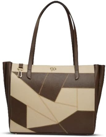 Laila Beige Brown Textured Leather Tote Bag By Dharavi Market