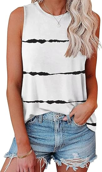 Áo ba lỗ mùa hè Bliwov dành cho nữ, trang phục thời trang đi biển, quần áo cổ tròn, rộng rãi, thường ngày, không tay, mùa xuân