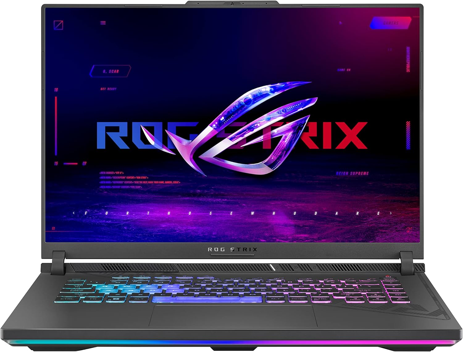 Máy tính xách tay chơi game ASUS ROG Strix G16, Màn hình 16” 16:10 FHD 165Hz, NVIDIA® GeForce RTX™ 4060, Intel Core i7-13650HX, 16GB DDR5, 1TB PCIe Gen4 SSD, Wi-Fi 6E, Windows 11, G614JV-AS74