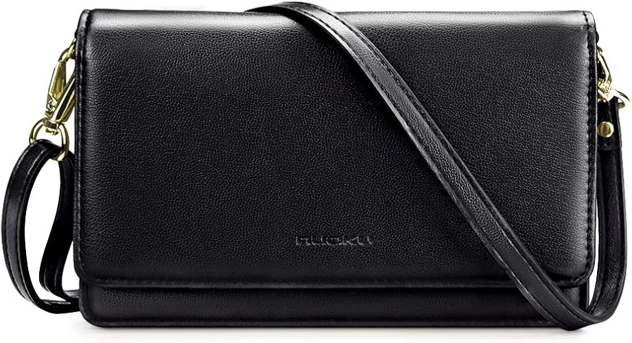 Túi đeo chéo nuoku dành cho nữ đựng điện thoại di động, ví nhỏ có khe cắm thẻ tín dụng, ví da nhẹ đeo cổ tay