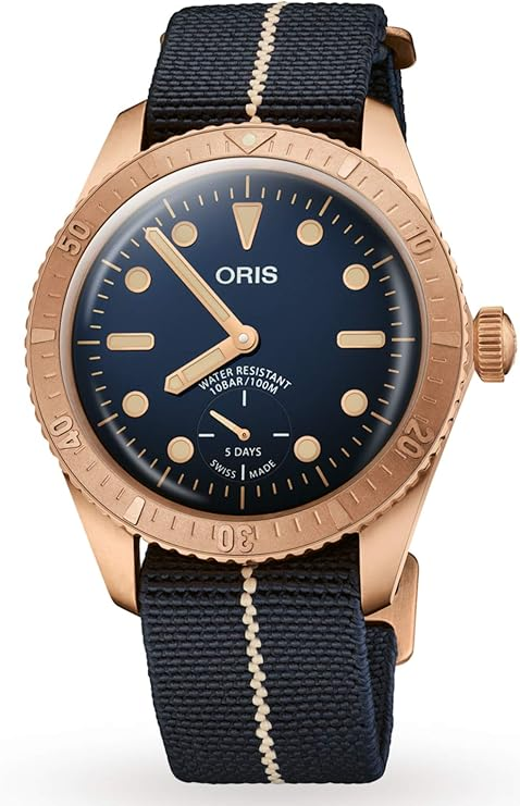 Đồng hồ Oris Carl Brashear Calibre 401 Five-Day Power Reserve Limited Edition Bronze Dark Blue Dial 01 401 7764 3185-Set