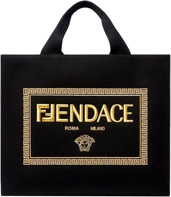 FENDI Fendace Womens Black Canvas Convertible Large Shopping Tote 8BH395