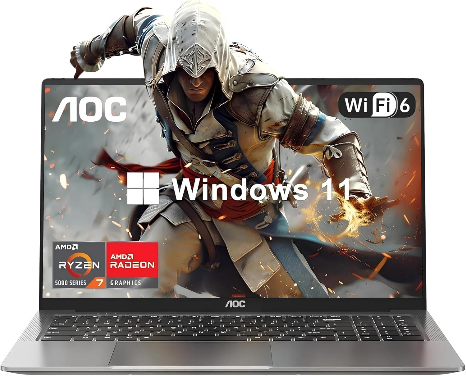 2025 Gaming Laptop with AMD Ryzen 7 5700U Processor(8C/16T, Up to 4.5GHz), 16.1“ FHD Display Laptop Computer with Backlit Keyboard, 16GB RAM 512GB SSD, WiFi 6, HDMI 1.4, USB3.2, Type-C, 53Wh Battery