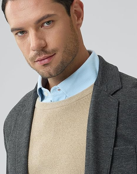 Áo khoác Blazer thường ngày cho nam Áo khoác thể thao co giãn Áo khoác vest dệt kim Ve áo khoét hai nút có túi