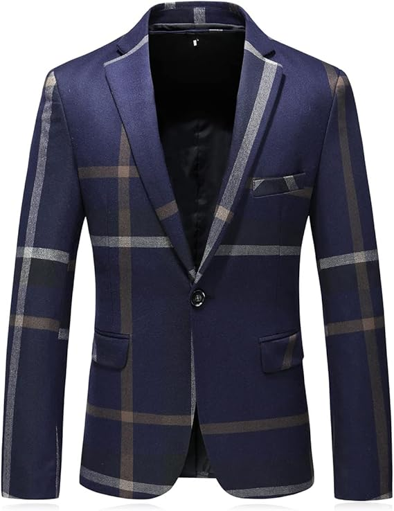 Áo khoác thể thao kẻ sọc nam Blazer dáng ôm vừa vặn cho nam dự tiệc cưới