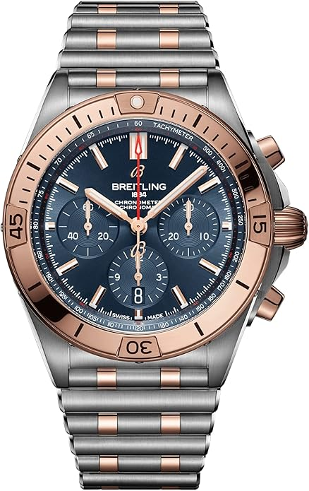 Đồng hồ Breitling Breitling Chronomat B01 Thép và Vàng đỏ 18k Đồng hồ nam UB0134101C1U1 màu xanh lá cây