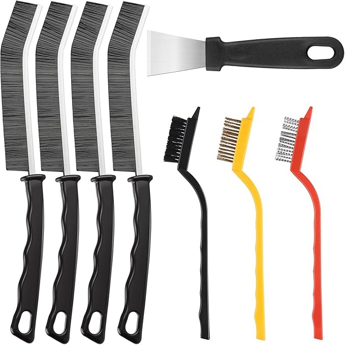 Bàn chải làm sạch kẽ hở, Dụng cụ cọ làm sạch đa chức năng 8 chiếc, Bàn chải làm sạch kẽ hở lông cứng, Bàn chải làm sạch kẽ hở dùng trong gia đình, gạch lát phòng tắm, nhà bếp thiết thực và bền bỉ