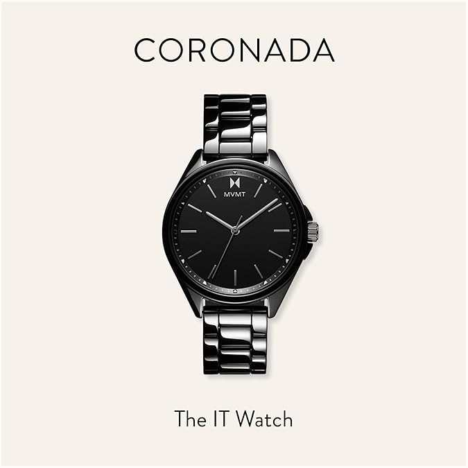 Đồng hồ đeo tay nữ bằng gốm MVMT Coronada - Đồng hồ analog dành cho nữ - Chống nước 3 ATM/30 mét Đồng hồ nữ tối giản - Đồng hồ kim loại nhỏ có dây đeo có thể thay thế - 36mm