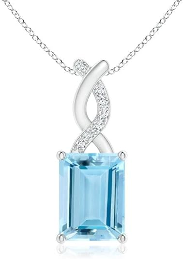 Dây chuyền mặt đá Aquamarine tự nhiên Angara dành cho nữ bằng vàng nguyên khối 14K | Đá quý tháng 3, Quà tặng trang sức sinh nhật, đính hôn, kỷ niệm, cưới cho phụ nữ