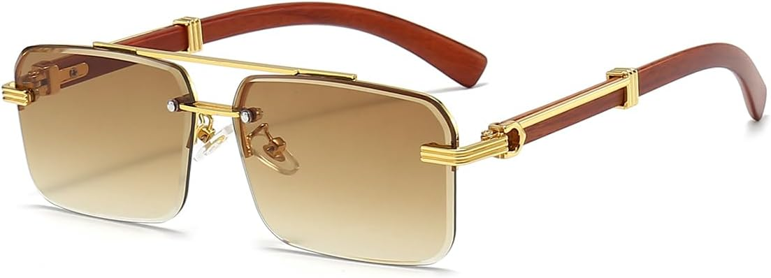 Kính mát nam Gleyemor thời trang không gọng hình chữ nhật Kính mát vuông không gọng cho nam