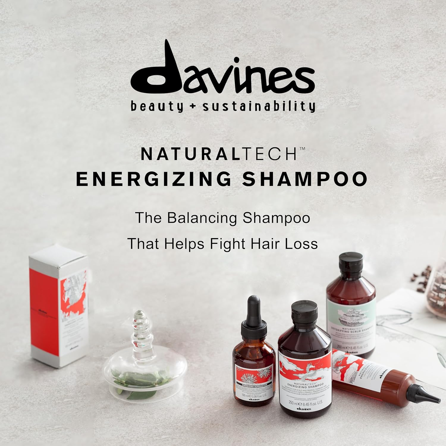Dầu gội Davines Naturaltech ENERGIZING làm sạch nhẹ nhàng và bảo vệ cho tóc mỏng hoặc yếu, phục hồi và cung cấp năng lượng cho da đầu