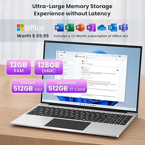 jumper Máy tính xách tay 16 inch, RAM 12 GB Bộ nhớ 640 GB, Bộ xử lý 5305U, Màn hình IPS FHD 1200p, WiFi-5, USB-A&C, HDMI, Pin 38Wh, Hệ thống làm mát.
