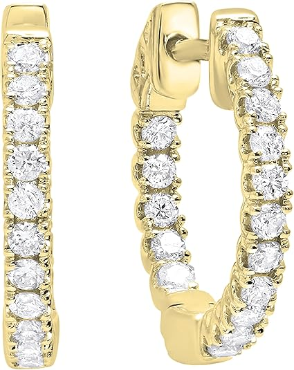 Bộ sưu tập Dazzlingrock 0,50 ct đến 2,1 viên kim cương trắng tròn nuôi cấy trong phòng thí nghiệm dành cho nữ, vàng nguyên khối 18K