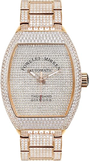 Đồng hồ đeo tay kim cương dành cho nam và nữ - Đồng hồ cơ tự động đính ngàn viên kim cương - Quà tặng thời trang cao cấp