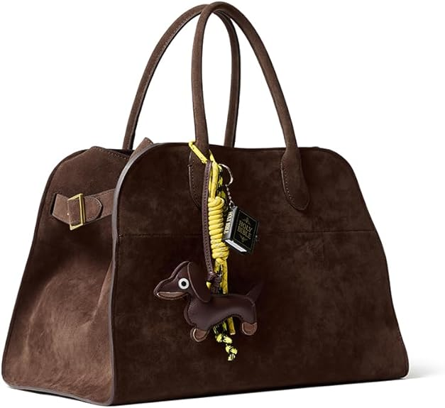 Túi Tote Da Lộn Sang Trọng May Thủ Công Hoàn Toàn, Túi HOBO, Ví Nữ, Túi Xách Du Lịch Rộng Rãi Cho Nữ, Nâu Đậm, Kèm Theo Một Quyển Kinh Thánh Nhỏ Và Phụ Kiện Túi Hình Chú Chó Dễ Thương