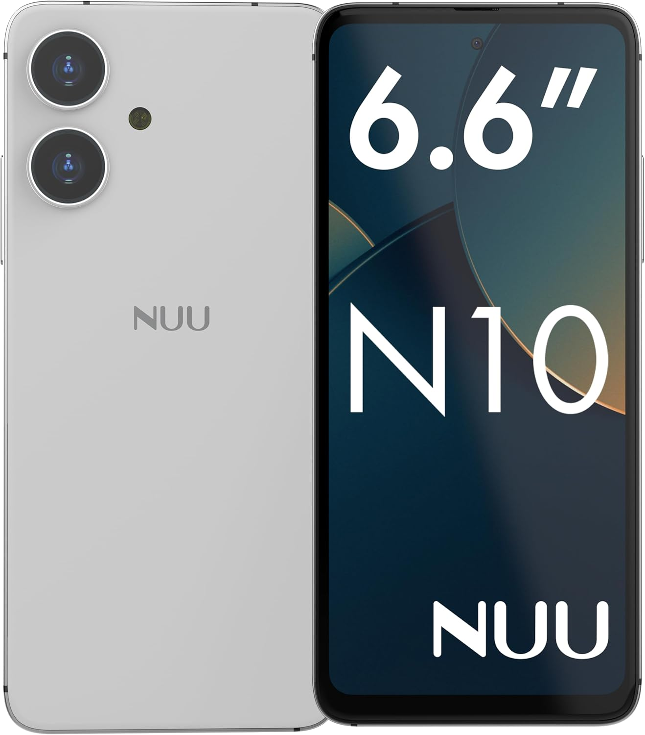 NUU N10 Basic Cell Phone for T-Mobile, Mint, Metro, Qlink, Tello and More 4GB/128GB, Perfect for Teenagers, Dual SIM 4G, Octa-Core 6.6" 90Hz HD+, Unlocked Phones Android Phone 14, US Warranty (White)
