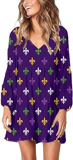 Roshop Women's Bell Sleeve V Neck Cute Style Holiday Party Dress