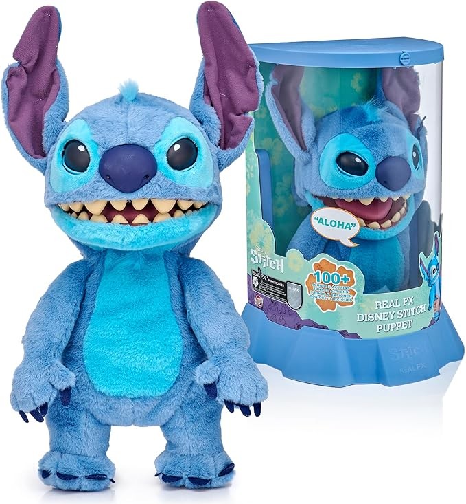 Ồ! Stuff Disney Stitch Puppetronic của RealFX | với Chứng chỉ phiên bản đầu tiên có giới hạn | Hình dáng, cảm giác và âm thanh chân thực! | Lilo & Stitch của Disney | Hơn 100 hành động và âm thanh | C