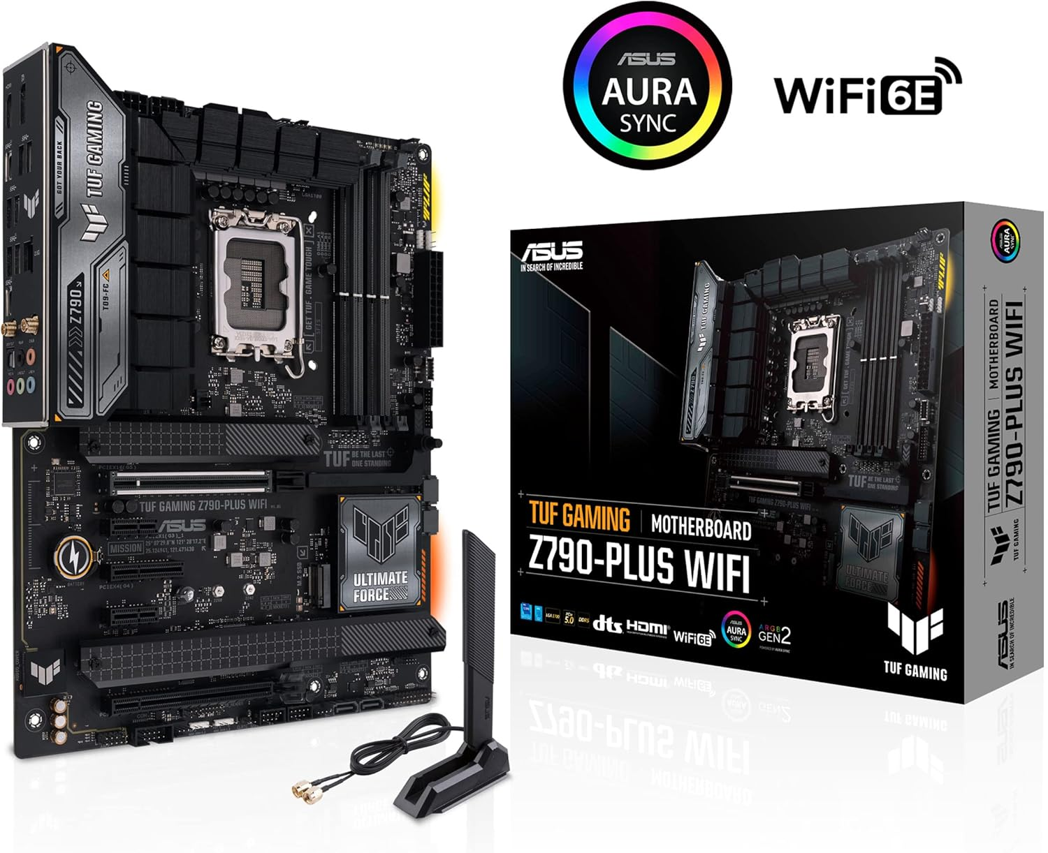 Bo mạch chủ chơi game ASUS TUF Gaming Z790-Plus WiFi LGA 1700 (Intel thế hệ 14, 12 và 13) ATX (PCIe 5.0, DDR5, 4 khe cắm M.2, 16+1 DrMOS, WiFi 6, LAN 2,5Gb, USB 3.2 Gen 2 Type-C phía trước, Thunderbolt 4 (USB4), Aura RGB)