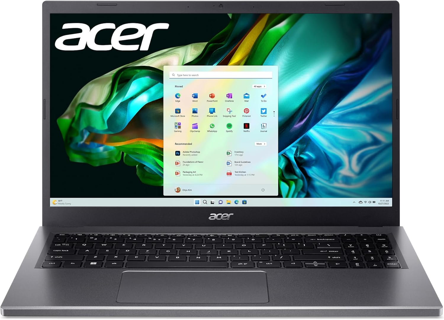 Máy tính xách tay mỏng Acer Aspire 5 15 | Màn hình cảm ứng IPS 15,6" FHD 1920x1080 | Intel Core i5-13420H | Đồ họa Intel UHD | 16GB LPDDR5 | Ổ cứng SSD Gen 4 512GB | Wi-Fi 6 | Bàn phím có đèn nền | Vỏ