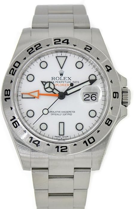 Đồng hồ nam Rolex Explorer II mặt trắng thép không gỉ 216570
