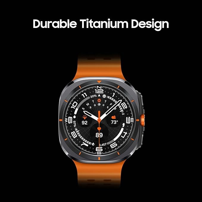 Đồng hồ thông minh Samsung Galaxy Watch Ultra 47mm LTE AI có Điểm năng lượng, Mẹo chăm sóc sức khỏe, Theo dõi nhịp tim, Theo dõi giấc ngủ, Theo dõi sức khỏe, GPS, 2024, Bạc Titan [Phiên bản Hoa Kỳ, Bảo hành 1 năm của Nhà sản xuất]