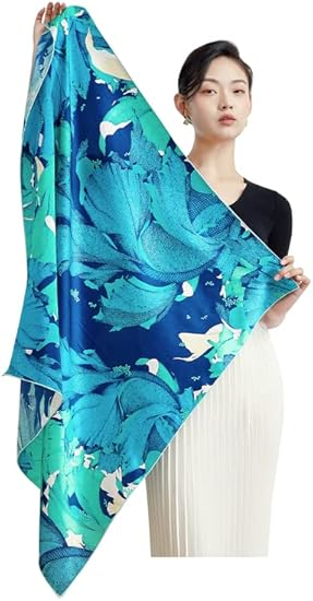 HangErFeng Mulberry Silk Scarf Womens Fashion Printing Square Scarf 717