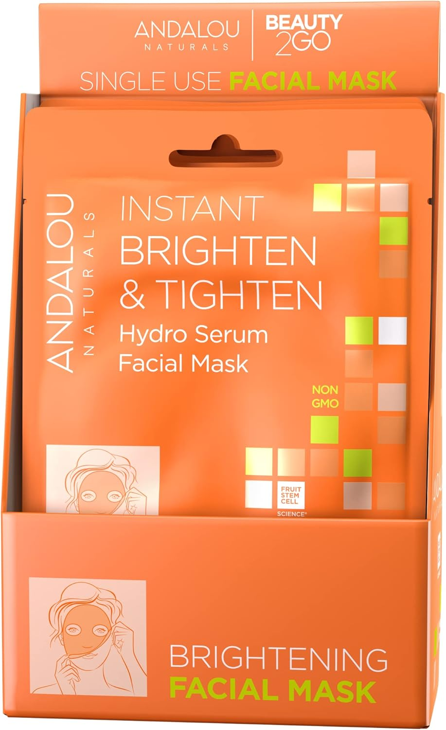 Mặt nạ dưỡng da Andalou Naturals Instant Brighten & Tighten Hydro Serum Facial Mask, 0,6 ounce chất lỏng